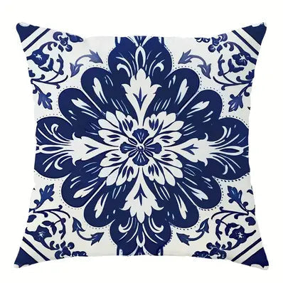 Blue/White Botanical Pillow Covers