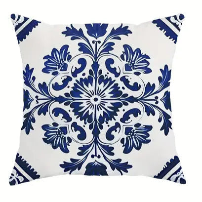 Blue/White Botanical Pillow Covers