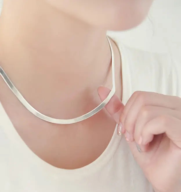 Sterling Silver Herringbone Necklace