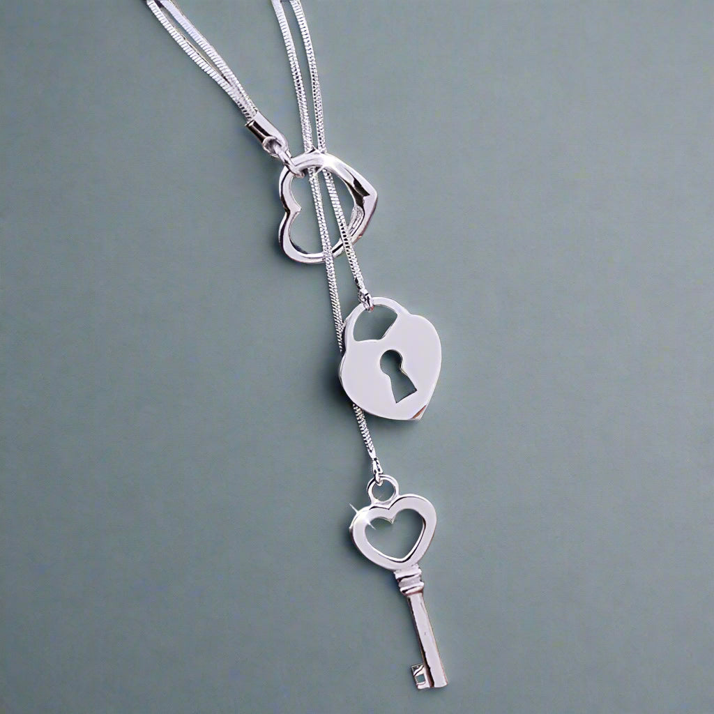 Sterling Silver "Key to My Heart" Necklace