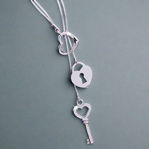 Sterling Silver "Key to My Heart" Necklace