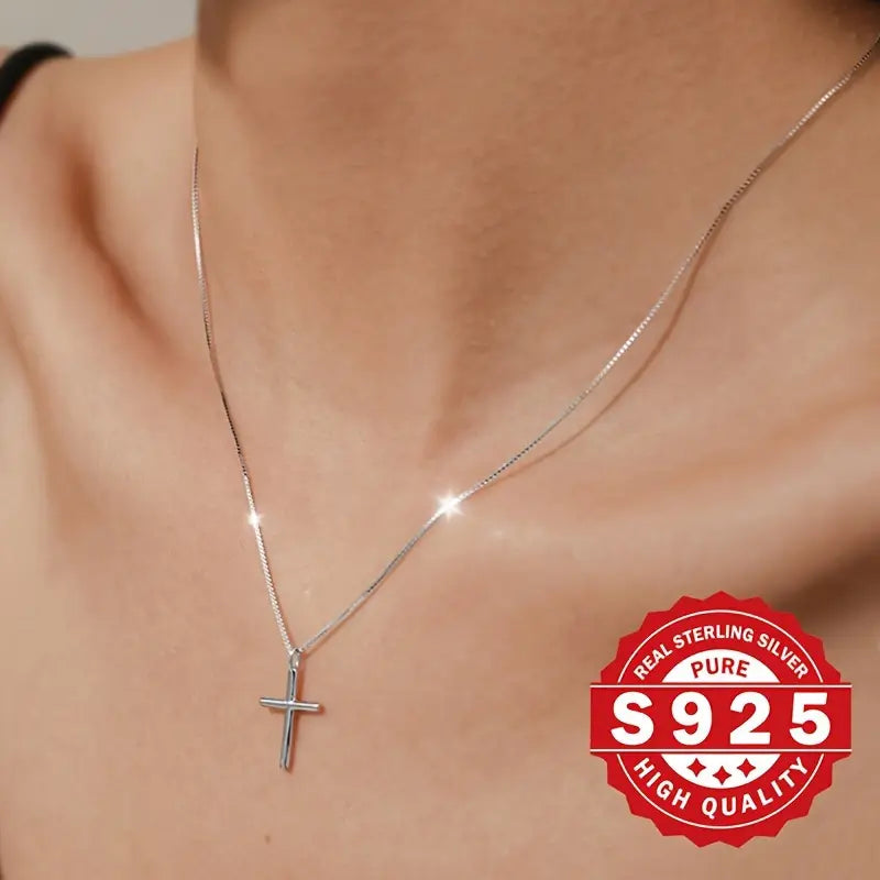 Sterling Silver Small Cross Necklace