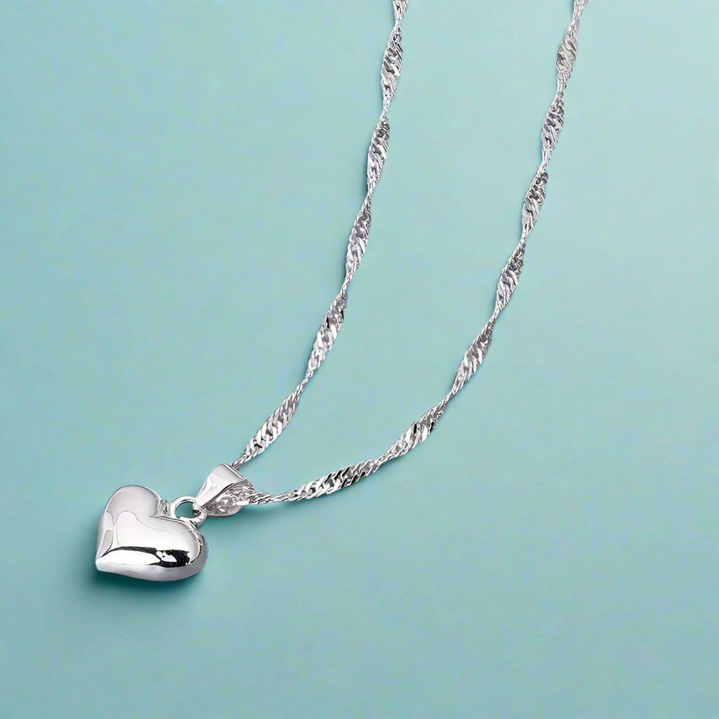 Sterling Silver Bubble Heart Necklace