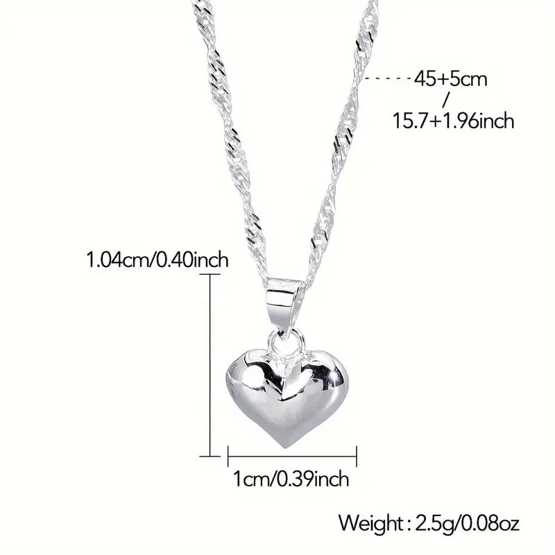 Sterling Silver Bubble Heart Necklace