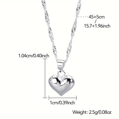 Sterling Silver Bubble Heart Necklace