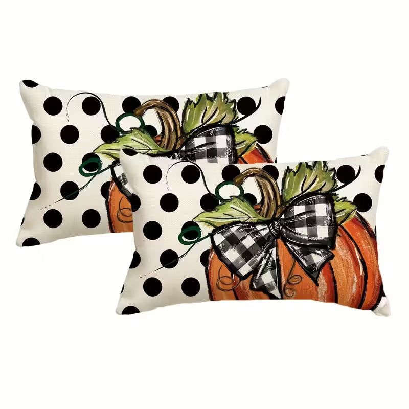 Polka-Dot Pumpkin Pillow