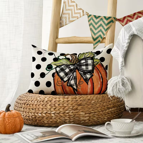 Polka-Dot Pumpkin Pillow