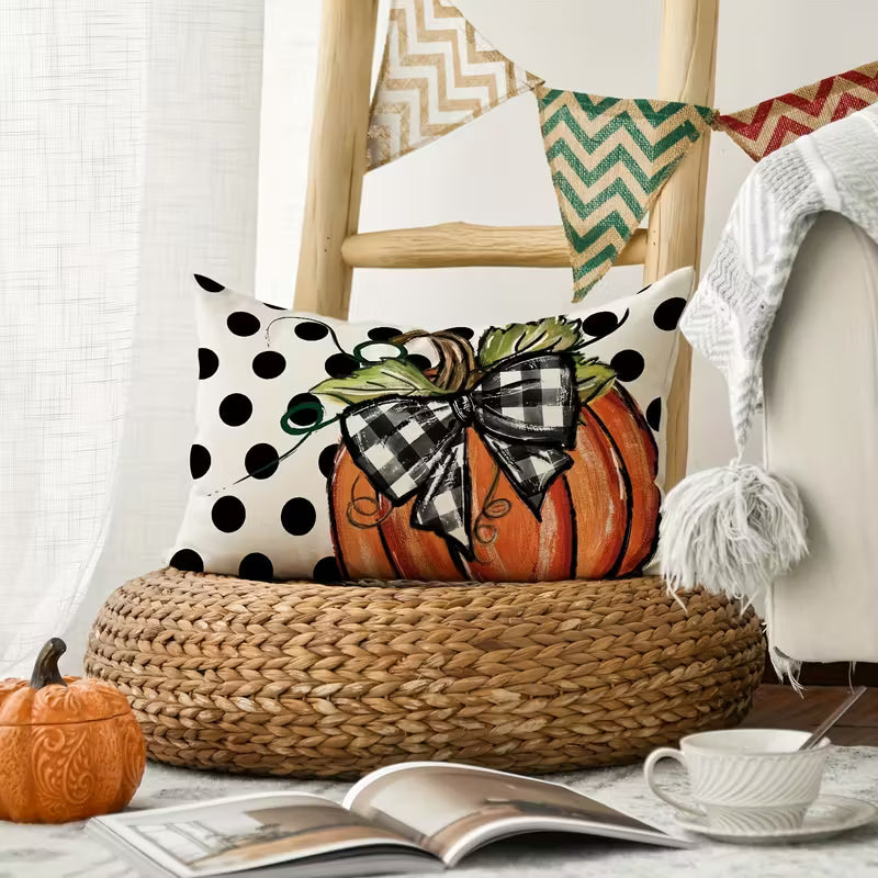 Polka-Dot Pumpkin Pillow