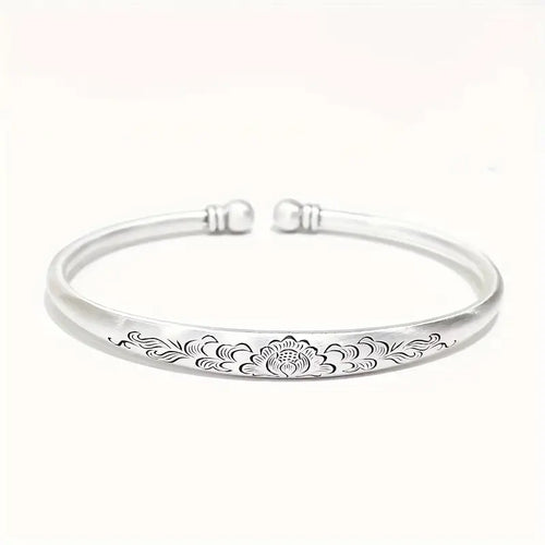Sterling Silver Floral Cuff Bracelet