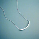 Sterling Silver Smile Bar Necklace
