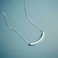 Sterling Silver Smile Bar Necklace