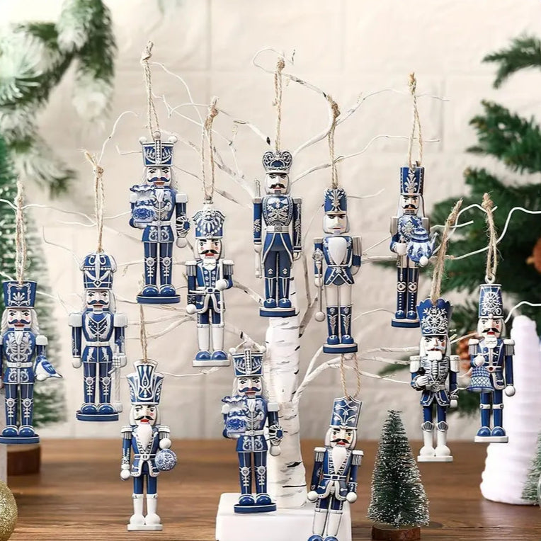Blue & White Nutcrackers Set/12