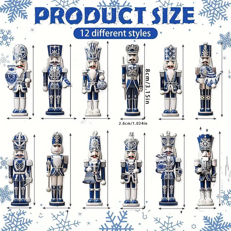 Blue & White Nutcrackers Set/12