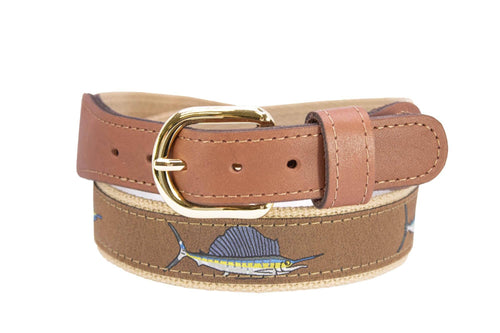Billfish Slam Men's Woven Ribbon Belt