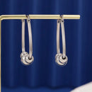Sterling Silver 3-Beaded Hoop Earrings