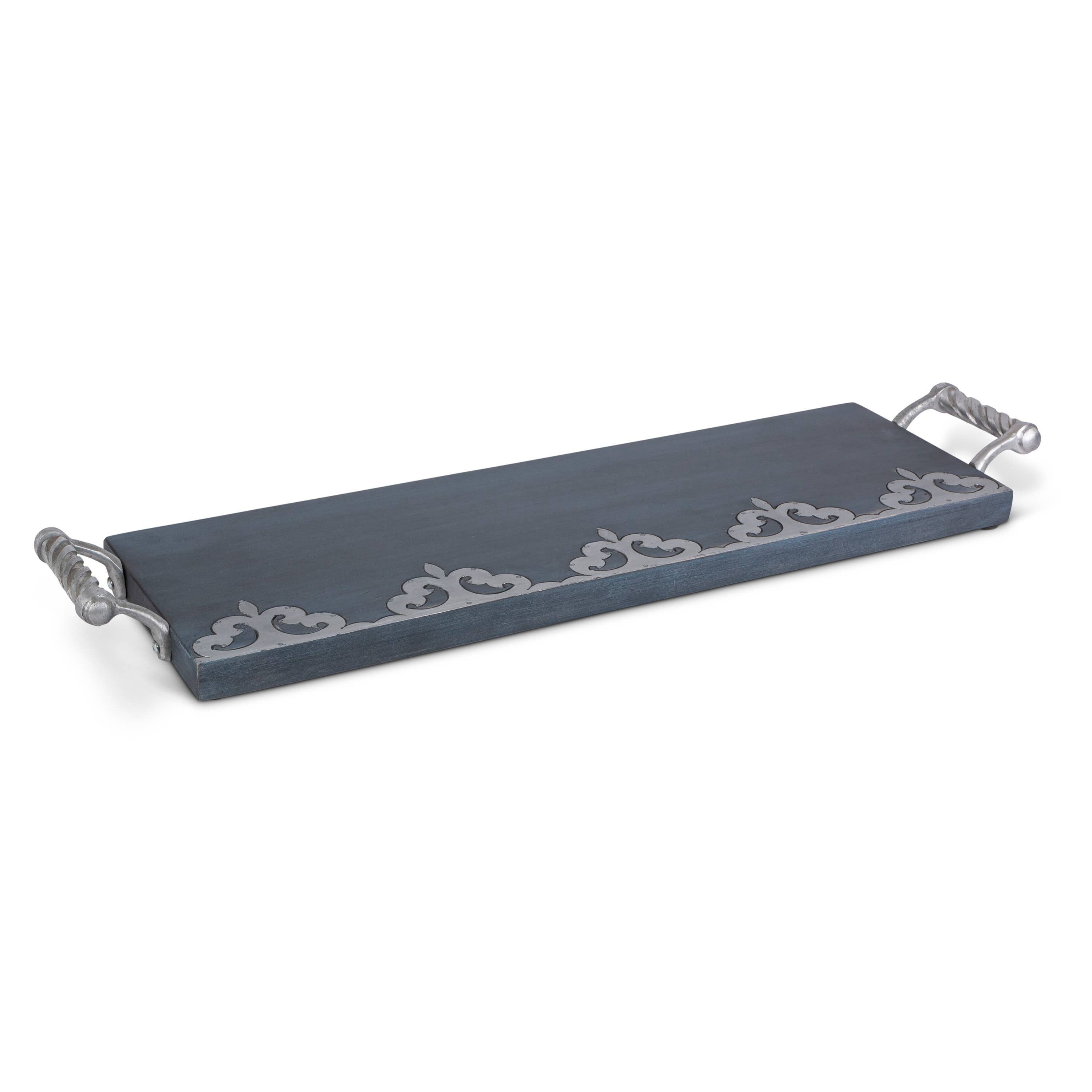 Black Washed Wood with Metal inlay Charcuterie