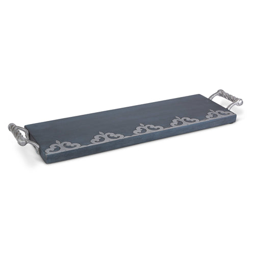 Black Washed Wood with Metal inlay Charcuterie