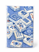 Blue Mahjong Napkins Tiles Pattern