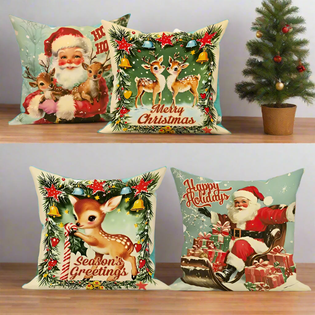 Vintage Design Christmas Throw Pillows