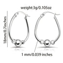 Sterling Silver 3-Beaded Hoop Earrings