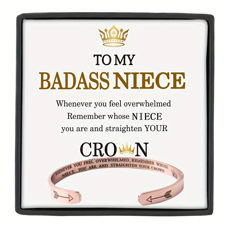 Badass Niece Open Bangle Bracelet