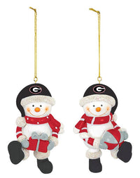 Georgia Resin Snowman Ornament 2-Piece Set