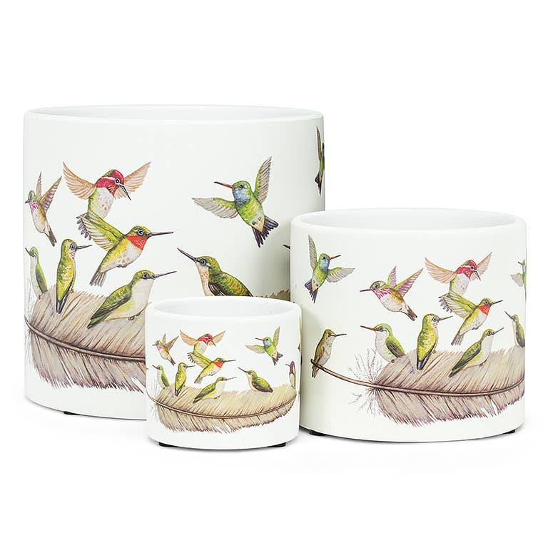 Sm Hummingbirds Planter-4.5"D
