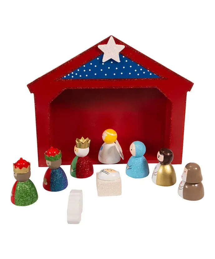 9"Mini Nat Set W/9 Figures+Stable