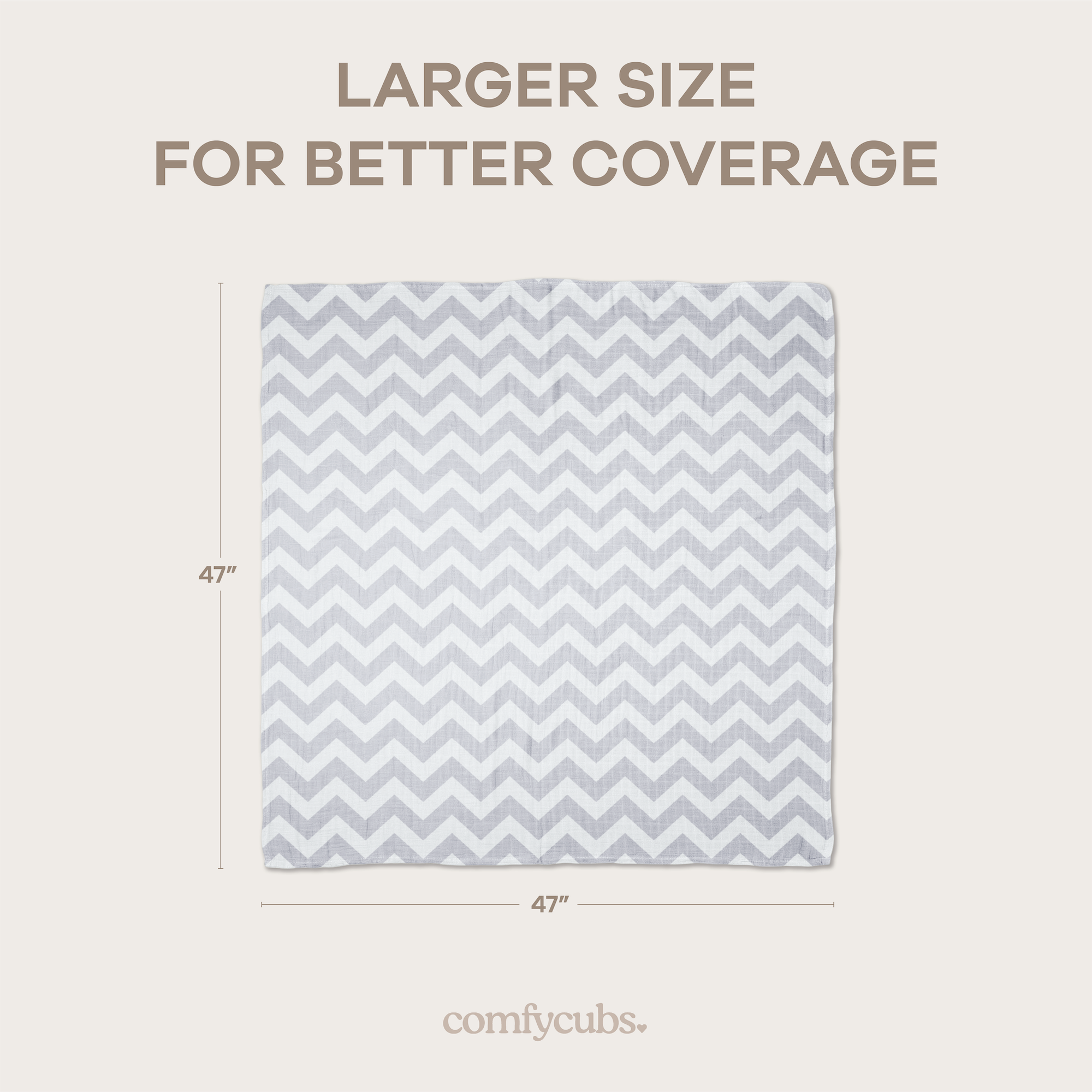 Muslin Swaddle Blankets, Pack of 4, 47" x 47" by Comfy Cubs