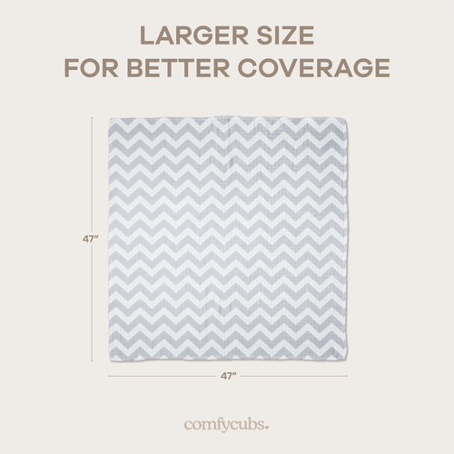 Muslin Swaddle Blankets, Pack of 4, 47" x 47" by Comfy Cubs