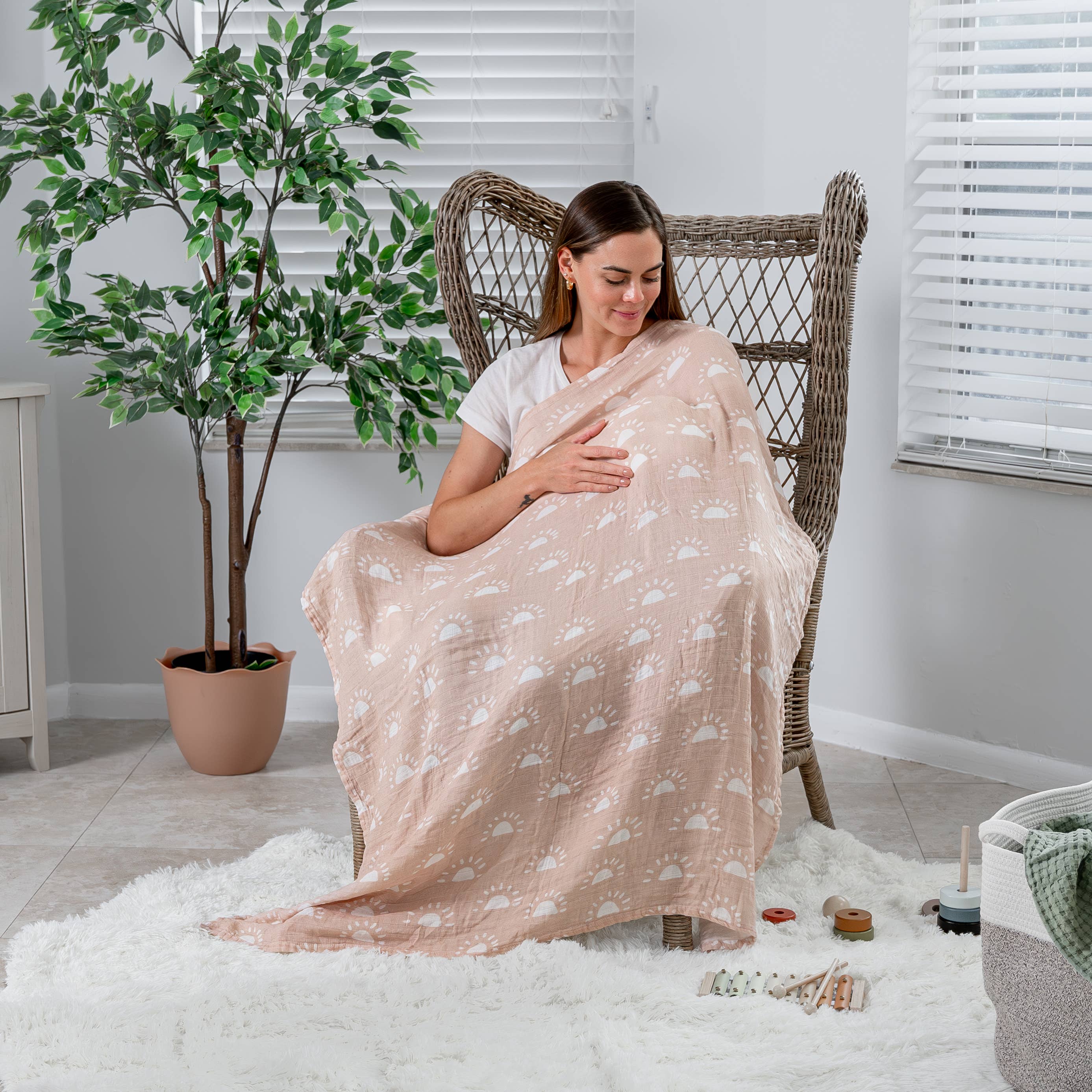 Muslin Swaddle Blankets, Pack of 4, 47" x 47" by Comfy Cubs