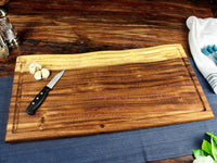 Extra Large Live Edge Square End Board with Juice Groove