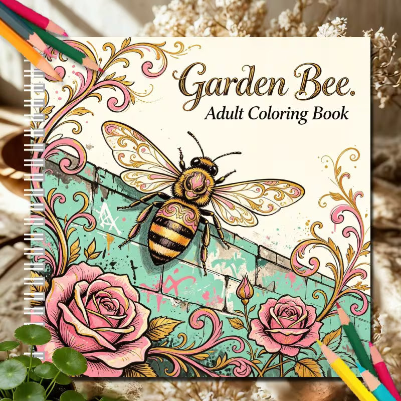 Garden Bee Adult Coloring Book