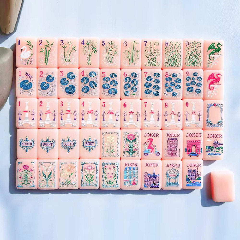 Skinny Pink Mahjong Tile Set