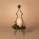 Last Call 19.6"H B/O Christmas Tree Metal Candle holder