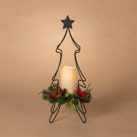 Last Call 19.6"H B/O Christmas Tree Metal Candle holder