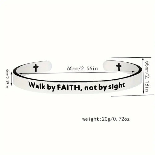 Stainless Steel Faith Cuff Bracelets