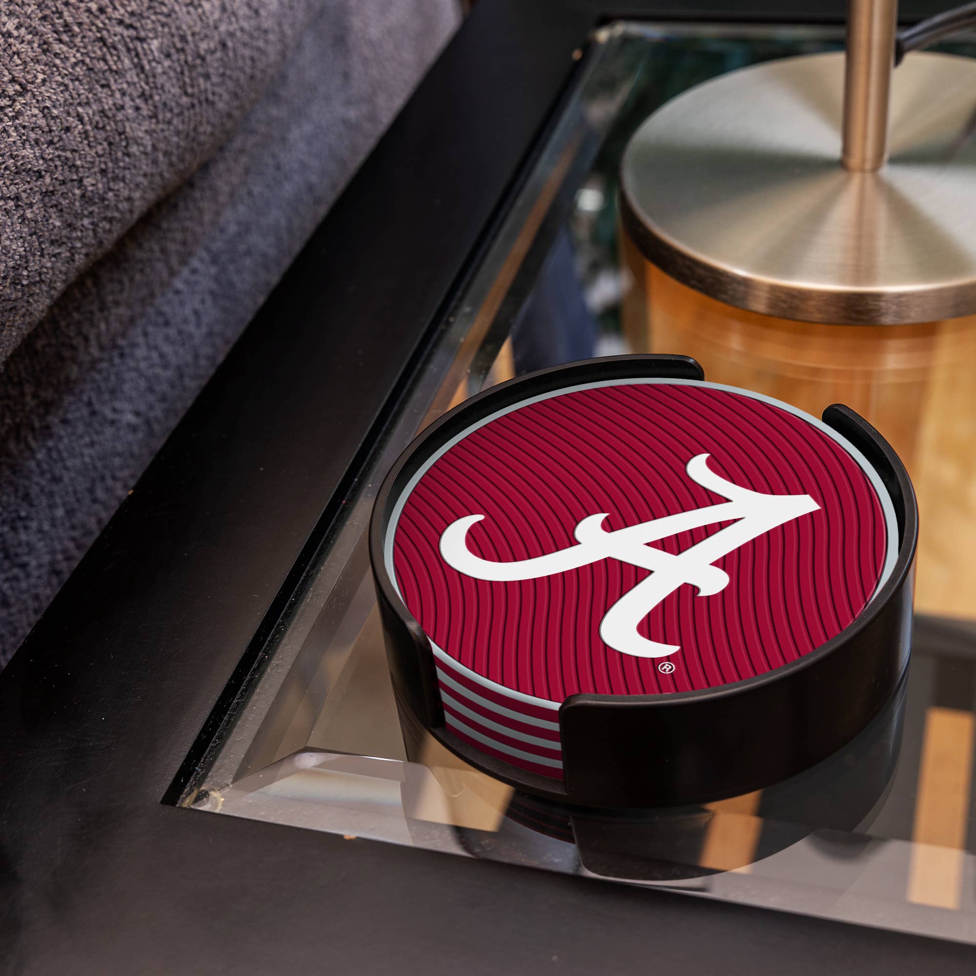 ALABAMA CRIMSON TIDE UNIVERSITY 4" MOLDED PVC COASTER 4-PACK