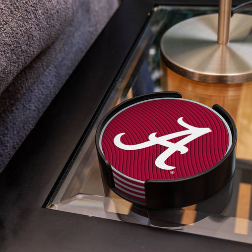 ALABAMA CRIMSON TIDE UNIVERSITY 4" MOLDED PVC COASTER 4-PACK