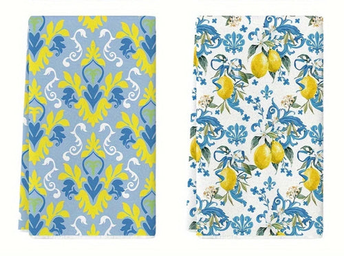 Lemon Floral Kitchen Towel Sets