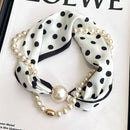 Pearl Magnetic Skinny Silk Neck Scarf_CWASC03931