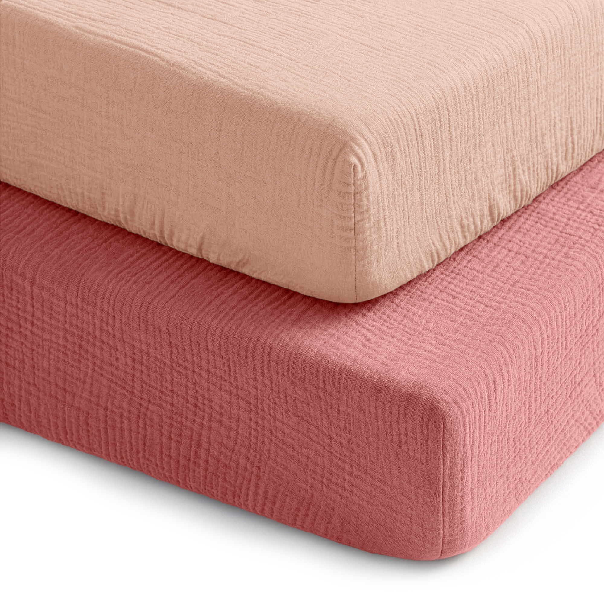 Muslin Cotton Fitted Crib Sheet, 2 Pack by Comfy Cubs