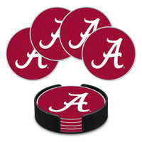ALABAMA CRIMSON TIDE UNIVERSITY 4" MOLDED PVC COASTER 4-PACK