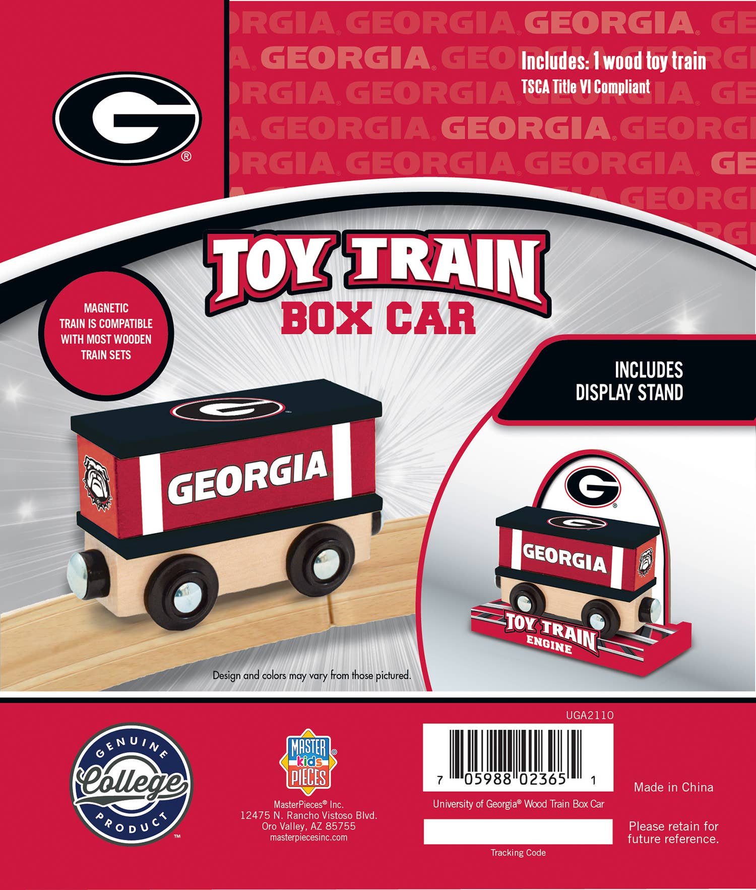 Georgia Bulldogs Toy Train Box Car