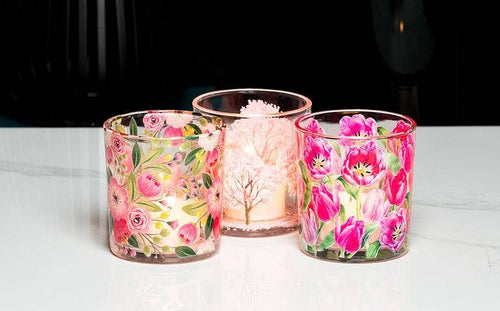 Cherry Blossoms Votive-3"H
