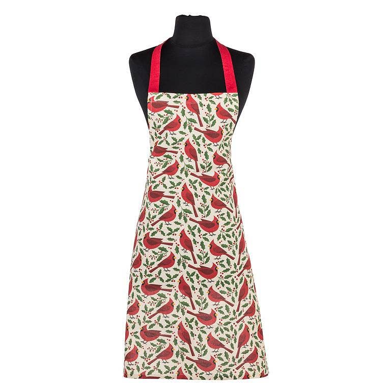 Cardinals with Holly Apron-31"L