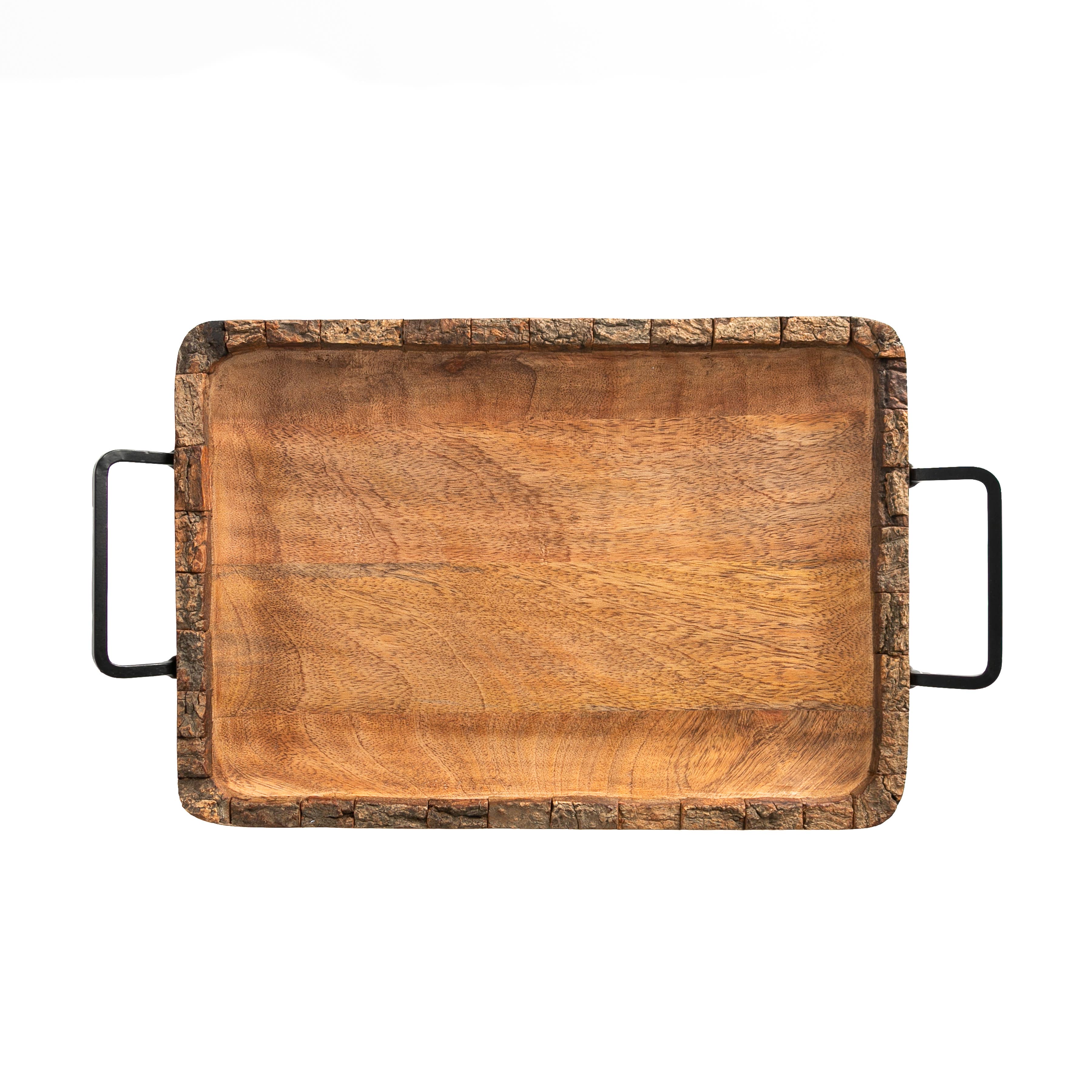 Artisan Wood Bark 14x10x1 Natural Mango Bark Wood Tray