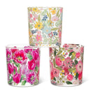 Pink Tulips Votive-3"H
