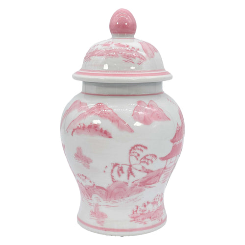 Small Chinoiserie Ceramic Tea & Ginger Jar 8"