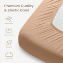 Muslin Cotton Fitted Crib Sheet, 2 Pack by Comfy Cubs